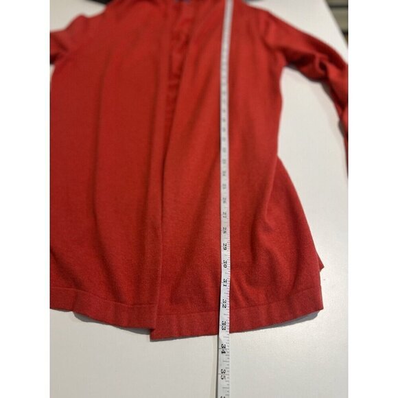 J MCLAUGHLIN Red Cotton Knit Open Front Longline Sweater Duster Cottagecore L - Picture 6 of 7